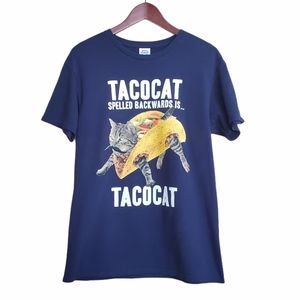 Funny Cat Graphic Tee TACOCAT Blue Medium Delta